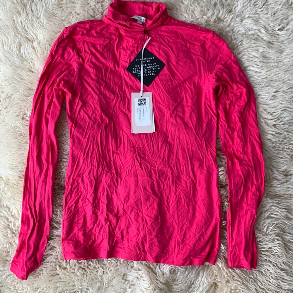 Layeur NWT long sleeve turtleneck jersey pink top - M